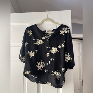 Semi Crop Casual Blouse